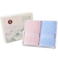 洁丽雅（grace）6732 抗菌毛巾国风礼盒装 纯棉毛圈成人加大毛巾柔软吸水2条 76*35cm 110g*2（单位：组）红色+兰色