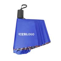 熙布集 FY-326 可定制手开三折晴雨伞 23寸10骨 28*6*6cm (单位: 把)蓝色 可定制logo 起订量100个