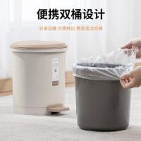 茶花（CHAHUA） 带盖脚踏式大号 垃圾桶 9.6L 浅棕色（单位：个)
