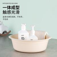 茶花（CHAHUA） 0507 圆形塑料加厚脸盆 33*10.5cm(单位：个) 浅米色/蓝色随机发货