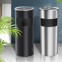 科力邦 KB1021 圆形立式不锈钢垃圾桶 25*60CM (单位: 个)颜色随机
