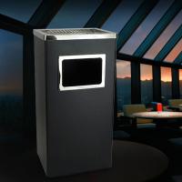 科力邦 KB1022 不锈钢方形垃圾桶 240*240*600mm 黑色 (单位:个)