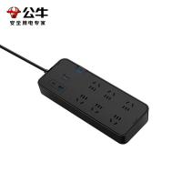 公牛（BULL） GNV-H306U3 插座 6位+2USB 3米 黑色 单口30WPD快充 抗电涌 抗浪涌 防雷 超功率预警 (单位:个)