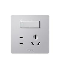 公牛（BULL） G12E334S暗装开关面板 二三极+双控开关插座10A/16A （单位：个）太空银