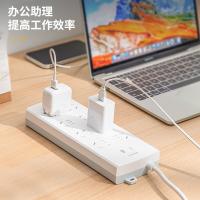 得力（deli）3996S 延长线插座 插排 8位 1.8米（单位：个）白色