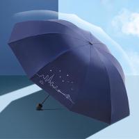 天堂31157E双人三折十骨全钢晴雨伞（单位：把）深邃蓝