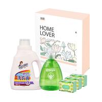 洁宜佳 香氛 洗护五件套 舒爽洗手液500g 护色洗衣液1kg 洋甘菊润肤香皂108g/盒*3  恋家礼盒 (单位:套)