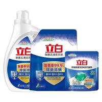 立白（Liby） 除菌去渍洗衣液三件套袋装 2130g（1.05kg除菌去渍洗衣液+1kg除菌去渍洗衣液袋装+80g浓缩除菌倍净洗衣凝珠）（单位：袋）