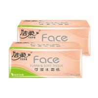洁柔（C&S） 软抽纸面巾 Face粉 原生木浆 195*123mm*3层*110抽*18包 (单位:提)