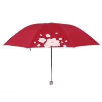 天堂伞 30995ELN 三折晴雨伞 57cm*8K 红色 银胶+全钢骨300g (单位:把)