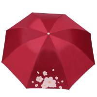 天堂伞 30995ELN 三折晴雨伞 57cm*8K 红色 银胶+全钢骨300g (单位:把)