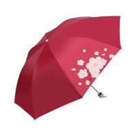 天堂伞 30995ELN 三折晴雨伞 57cm*8K 红色 银胶+全钢骨300g (单位:把)