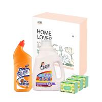 洁宜佳 深层清洁五件套 强效洁厕净清洁剂530ml 护色洗衣液1kg 洋甘菊润肤香皂108g/盒*3 (单位:套)