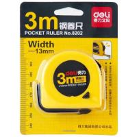 得力（deli） 8202 钢卷尺  3m*13mm  (单位：把) 黄色