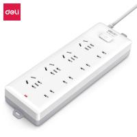 得力（deli） 18258-02 插排 4+4总控 2米（单位：只）白色