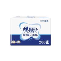 心相印（Mind Act Upon Mind） CS001 商用蓝馨心相印箱装擦手纸抽纸 200张*20包 白色（单位：箱）