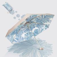 艾逸瑶选 YS-1844 铝合金骨金胶布扁六折晴雨伞 50cm*6K 金色 (单位:把)