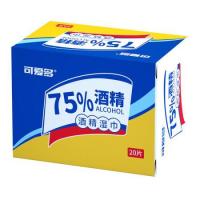 可爱多 75%酒精湿巾 无香型 140*180mm*20片*4盒 (单位:箱)