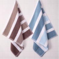 洁丽雅（grace） 纯棉中巾 6447 62*31cm*2条 (单位:组) 棕色+蓝色