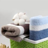 洁丽雅（grace） 纯棉中巾 6447 62*31cm*2条 (单位:组) 棕色+蓝色