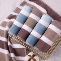 洁丽雅（grace） 纯棉中巾 6447 62*31cm*2条 (单位:组) 棕色+蓝色