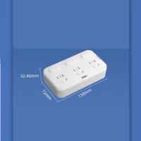 得力（deli） LU5013 一字形电源转换器 无线分控一转三 白色 (单位:个)
