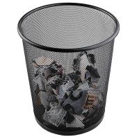 科力邦 KB3008 金属网垃圾桶 中号 直径265*高280mm（单位：个）黑色