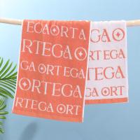 奥特佳（ORTEGA） 纯棉毛巾 双条字母抗菌 002-020037 33*73cm*2条 (单位:包) 橙色+白色