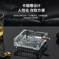 得力（deli） 9578欧式方形玻璃烟灰缸 车载家用高端大气茶几餐桌摆件 120*120mm（单位：个）