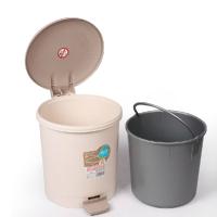 茶花（CHAHUA） 1502 圆型脚踏卫生桶 6L 随机色 (单位:个)
