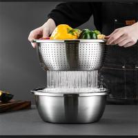 康厨亚（KANGCHUYA） KX5602-2 多用途不锈钢料理盆二件套 28cm实盆+28cm漏盆（单位：套）