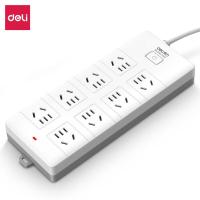 得力（deli） 18263 接线板插座8组总控 5米 白色 (单位:个)