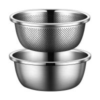康厨亚（KANGCHUYA） KX5605-2  多用途不锈钢料理盆二件套 22cm实盆+22cm漏盆（单位：套）