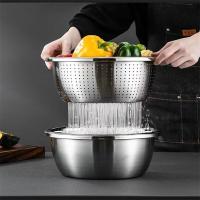 康厨亚（KANGCHUYA） KX5605-2  多用途不锈钢料理盆二件套 22cm实盆+22cm漏盆（单位：套）