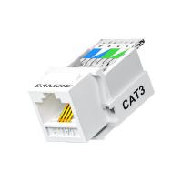 山泽（SAMZHE） MKC31 RJ11电话4芯镀金模块 20*20*35mm（单位：块）象牙白色