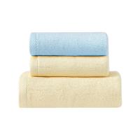 红秀世纺 SF2403-C008A 轻絮时光面浴三件套 面巾30*70cm*2+浴巾60*120cm*1 (单位: 套)黄色+蓝色