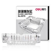 得力（deli）9579玻璃烟灰缸15*15cm 玻璃 透明(单位：个)透明