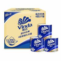维达（Vinda） V4073-B 蓝色经典 卷筒卫生纸 200g/卷x27卷/箱  (单位：箱 )新老包装随机发货
