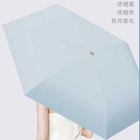 左都 ZD208卡片黑胶防晒防紫外线迷你女晴雨两用伞折叠小巧便携 UPF50 15cm (单位:把) 晴空蓝
