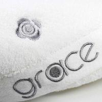 洁丽雅（grace） 8709 纯棉绣花浴巾 380g  (单位：条 )白色