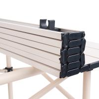纵贯线（Seashore） ST-118 折叠桌椅套装 六件套 铝桌51*51*50CM 椅子36*36*60CM（单位：套） 米色桌子 湖蓝靠背椅