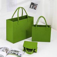 艾逸瑶选 HY-3273 便携毛毡手提袋托特包 大号 40*30*15cm（单位：个） 草绿色