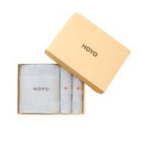 厚祐（HOYO） 7294 臻品长绒棉毛浴3件套礼盒 毛巾33*72cm*2+浴巾70*140cm*1(单位：套) 浅灰