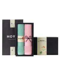 厚祐（HOYO） 7150 臻品长绒棉毛巾2件套礼盒 毛巾33*72cm*2(单位：套) 青绿+浅粉