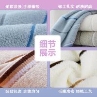 洁丽雅（grace）W0391-4抗菌毛巾纯棉强吸水条纹洗脸洗澡毛巾4条装 72*34cm 90g/条（单位：组) 水墨灰+本色米+纯净蓝+抹茶绿