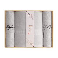 厚祐（HOYO） JP1134 长绒纯棉毛浴巾三件套 毛巾90g*2 浴巾340g（单位：盒）浅灰色