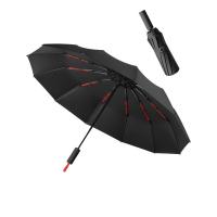 艾逸瑶选 YS-1847 朋克系列72骨抗风全自动晴雨伞 60cm*12K （单位：把） 黑色