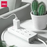得力（deli） 3994S 延长线插座 5米 白色 (单位:个)