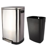 科力邦 KB1081 垃圾桶 0.45mm410无指纹不锈钢+ABS+PP塑料 50L（单位：个）不锈钢色