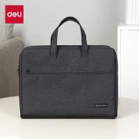得力（deli） 5590A加宽立体办公手提袋/会议包/事务包/文件包/商务拉链袋电脑公文包 （单位：个）黑色